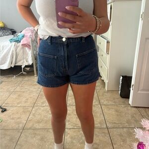 SHEIN Dark Blue High Waist Women's Shorts